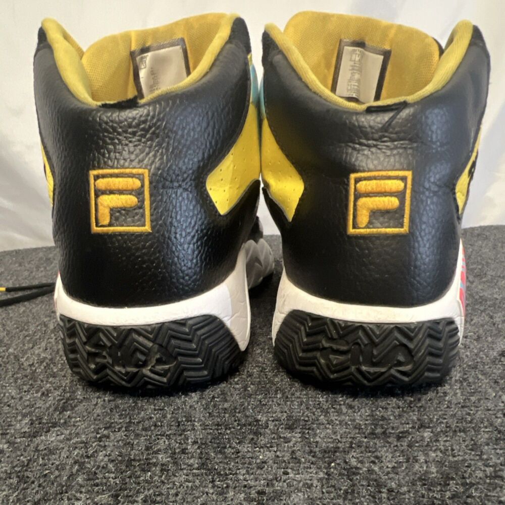 FILA MB High Top Basketball Sneakers Black Yellow Blue Men's Athletic Shoes 13 - Picture 6 of 16